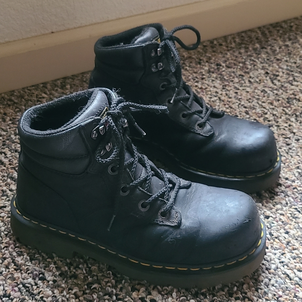 Size 9 steel toe and non slip Dr. Marten work boot